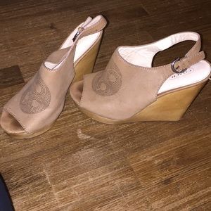 Authentic Leather Coach wedges
